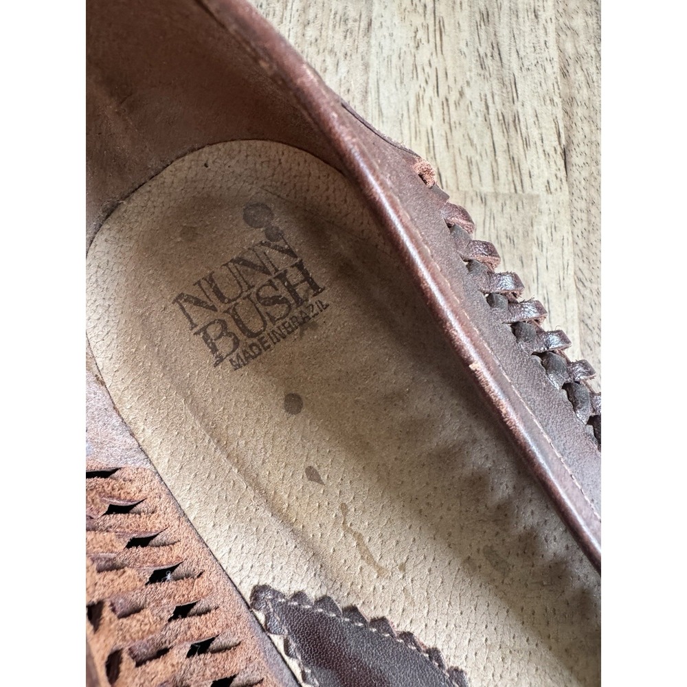 Nunn Bush Woven Loafers Mens Tassel Travel Shoes 11 M Brown Vintage NICE - Picture 4 of 8